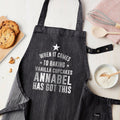 Personalised Personalised Grey Denim Baking Apron