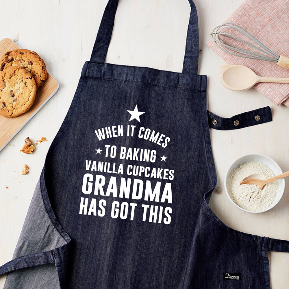 Personalised Personalised Blue Denim Baking Apron