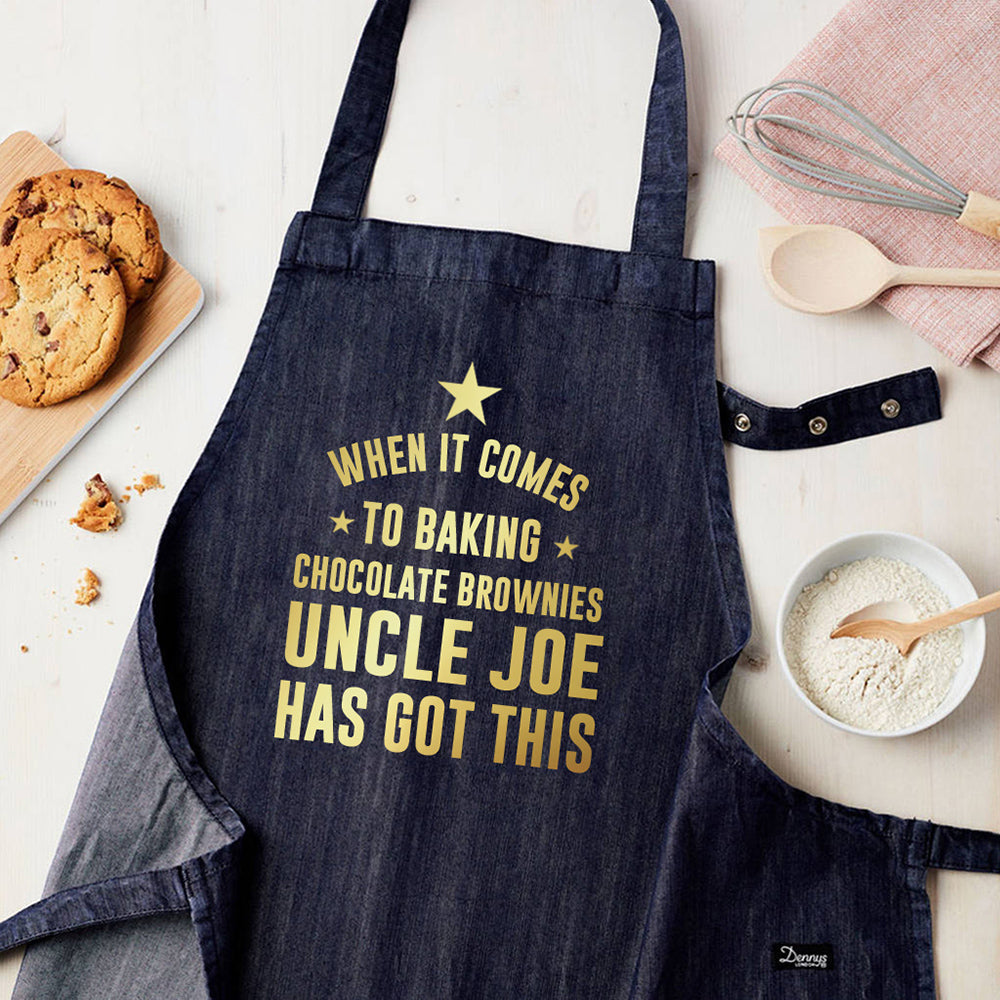 Personalised Personalised Blue Denim Baking Apron