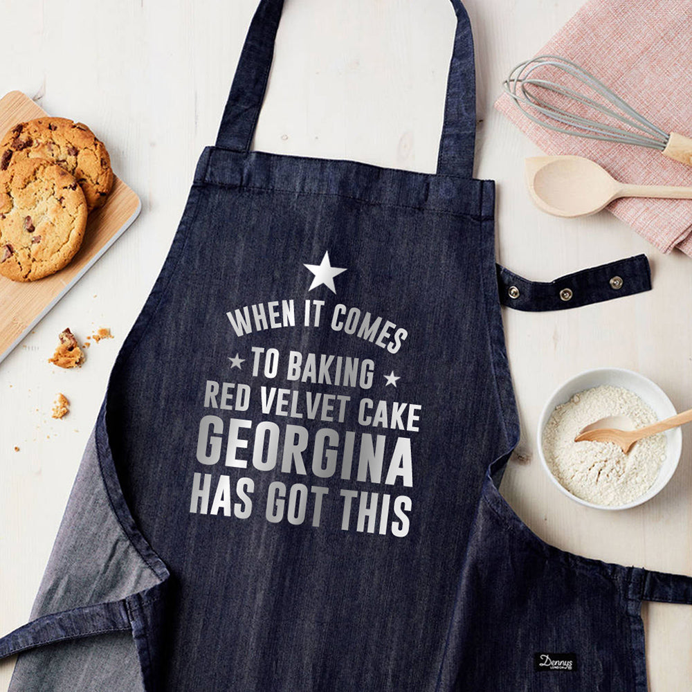 Personalised Personalised Blue Denim Baking Apron