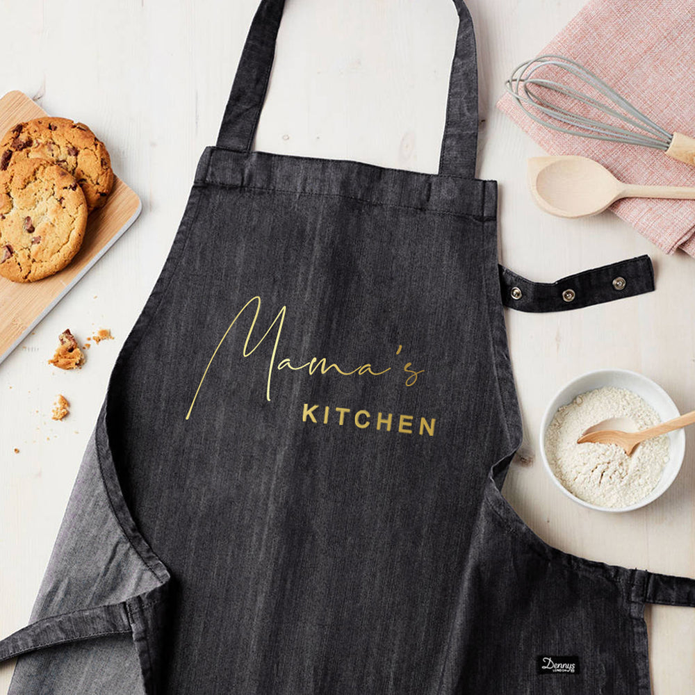 Personalised Personalised Grey Denim Kitchen Apron