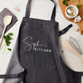 Personalised Personalised Grey Denim Kitchen Apron