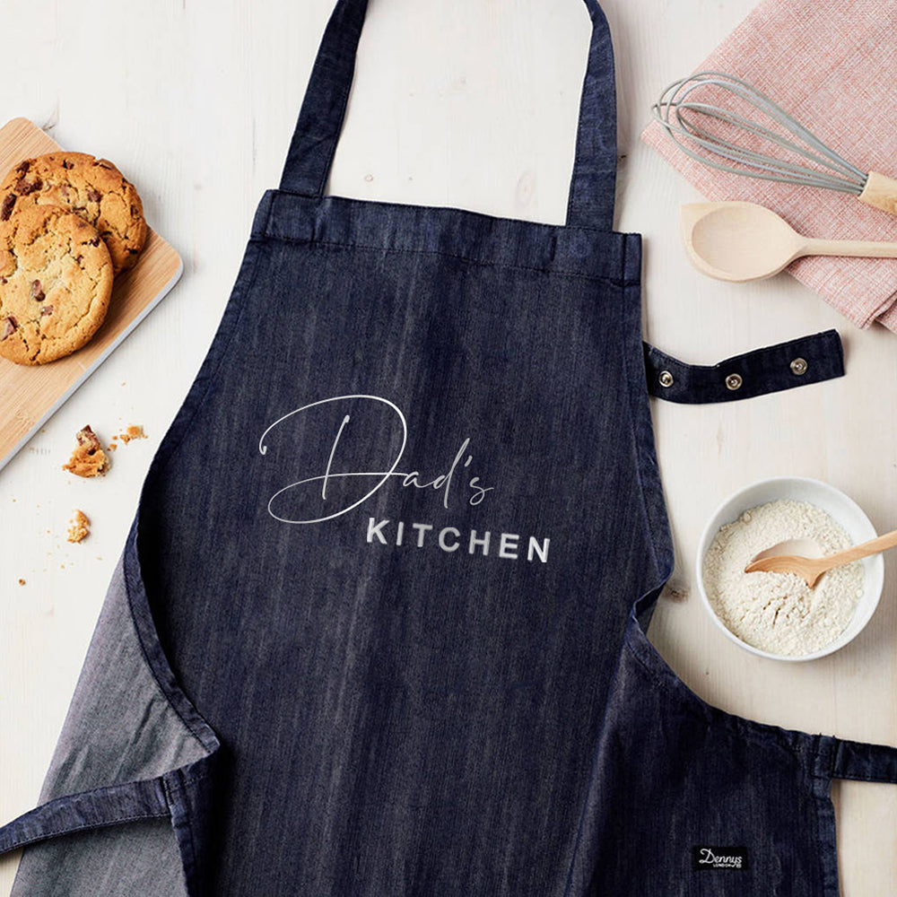 Personalised Personalised Blue Denim Kitchen Apron