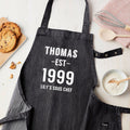 Personalised Personalised Grey Denim Established Year Apron
