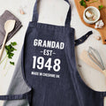 Personalised Personalised Blue Denim Established Year Apron