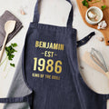 Personalised Personalised Blue Denim Established Year Apron