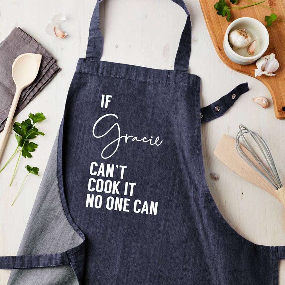 Personalised Personalised Blue Denim Can Cook It Apron