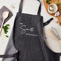 Personalised Personalised Grey Denim Family Residence Apron