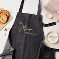 Personalised Personalised Grey Denim Family Residence Apron
