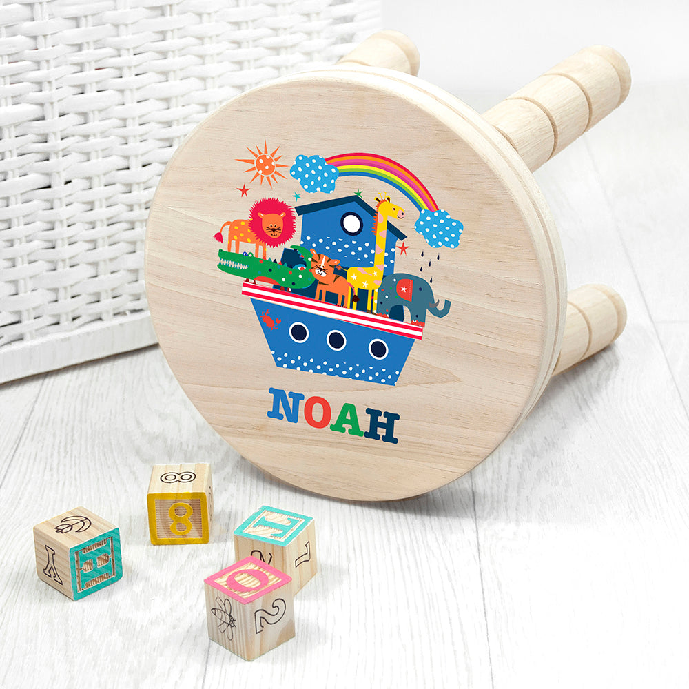 Personalised Personalised Kid's Noah's Ark Wooden Stool