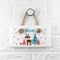 Personalised Personalised Kid's Reindeer White Door Sign