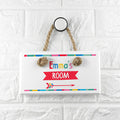 Personalised Personalised Kid's Colourful White Door Sign