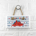 Personalised Personalised Kid's Dinosaur White Door Sign