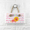 Personalised Personalised Kid's Circus Lion White Door Sign