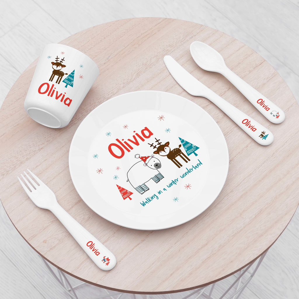 Personalised Kids Winter Wonderland Dining Set