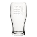 To Do List, Drink Beer - Engraved Novelty Tulip Pint Glass