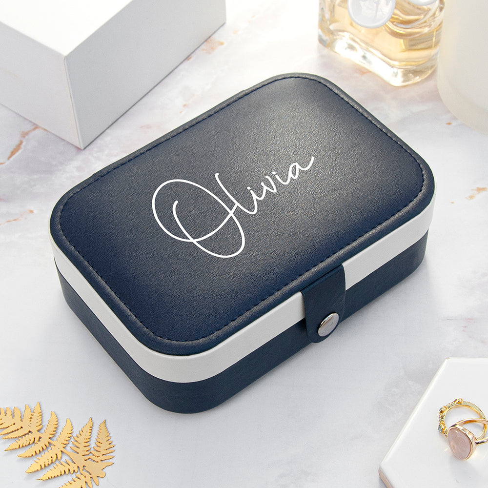 Personalised Treat Republic Midnight Blue Jewellery Case