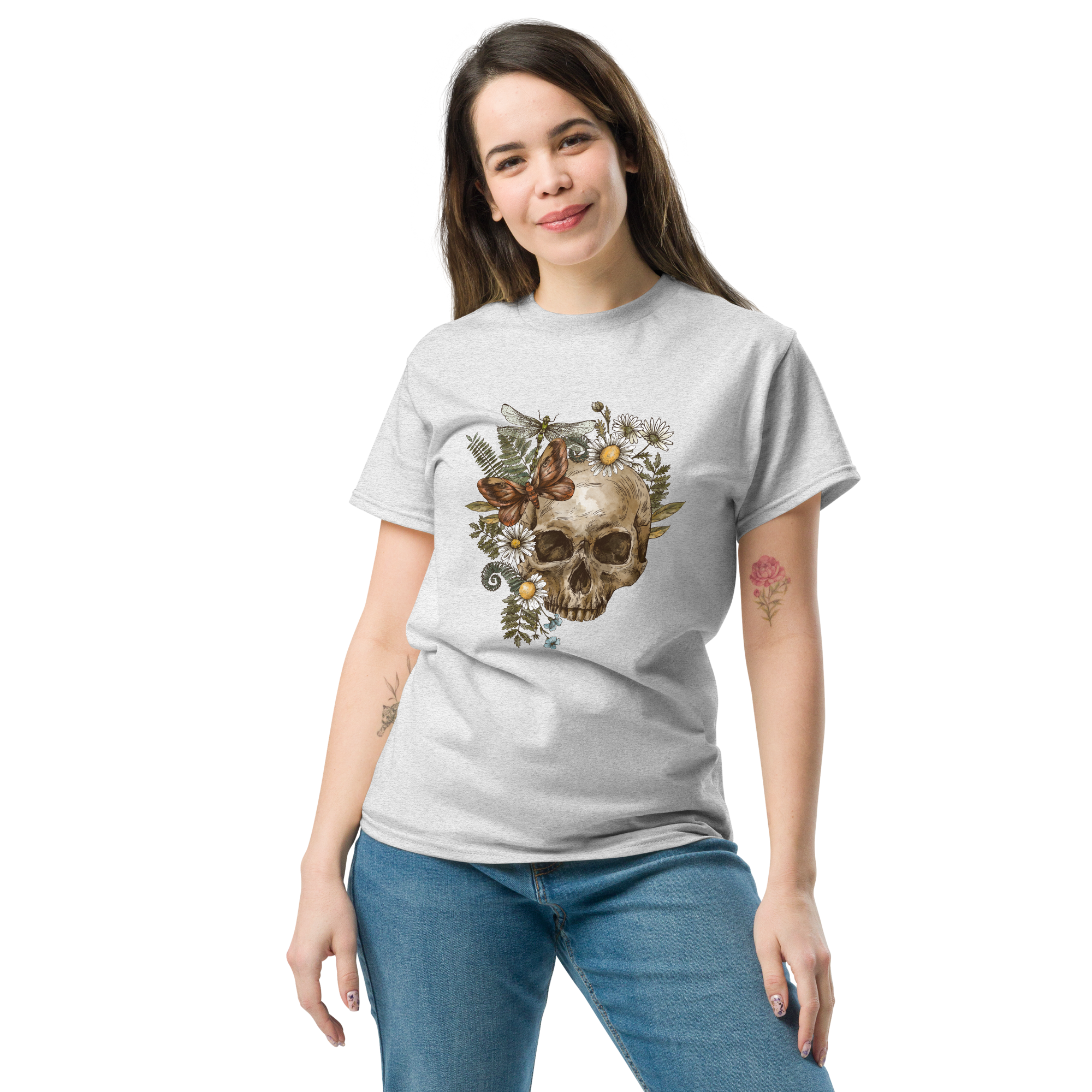Botanical Skull T-Shirt - Heavyweight Style and Comfort for Trendsetters