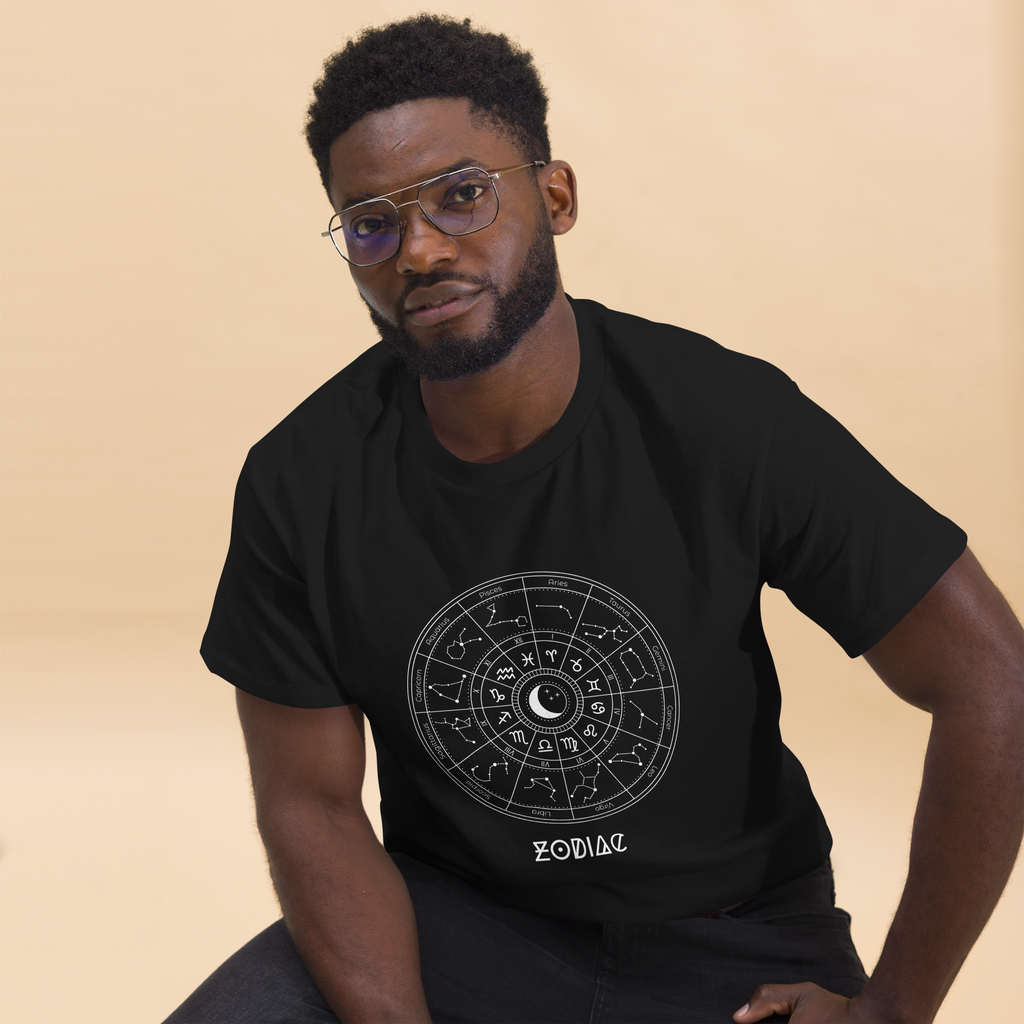 Celestial Zodiac Wheel Tee - Unique Astrology Graphic T-Shirt