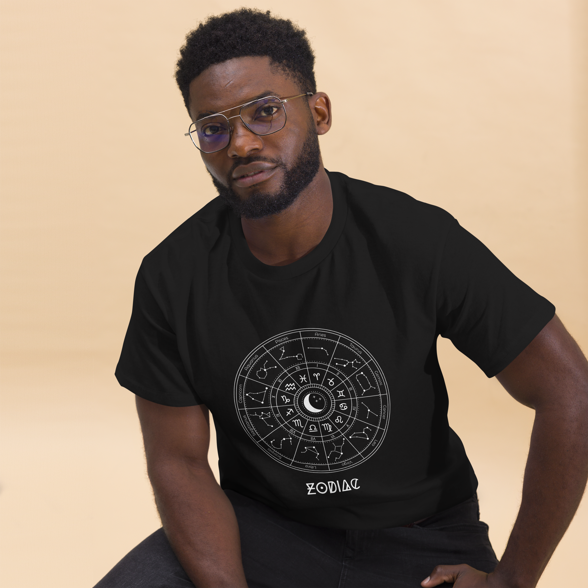 Celestial Zodiac Wheel Tee - Unique Astrology Graphic T-Shirt