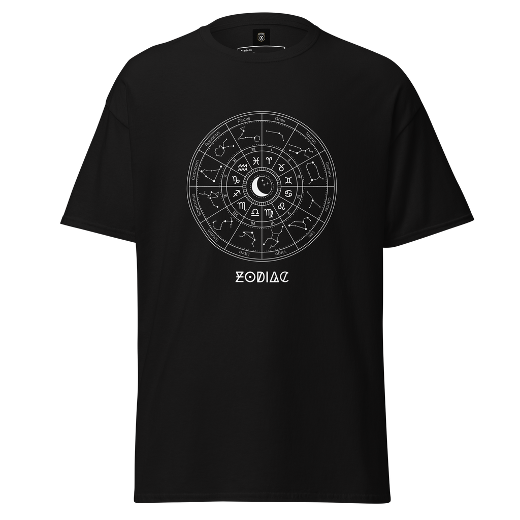 Celestial Zodiac Wheel Tee - Unique Astrology Graphic T-Shirt
