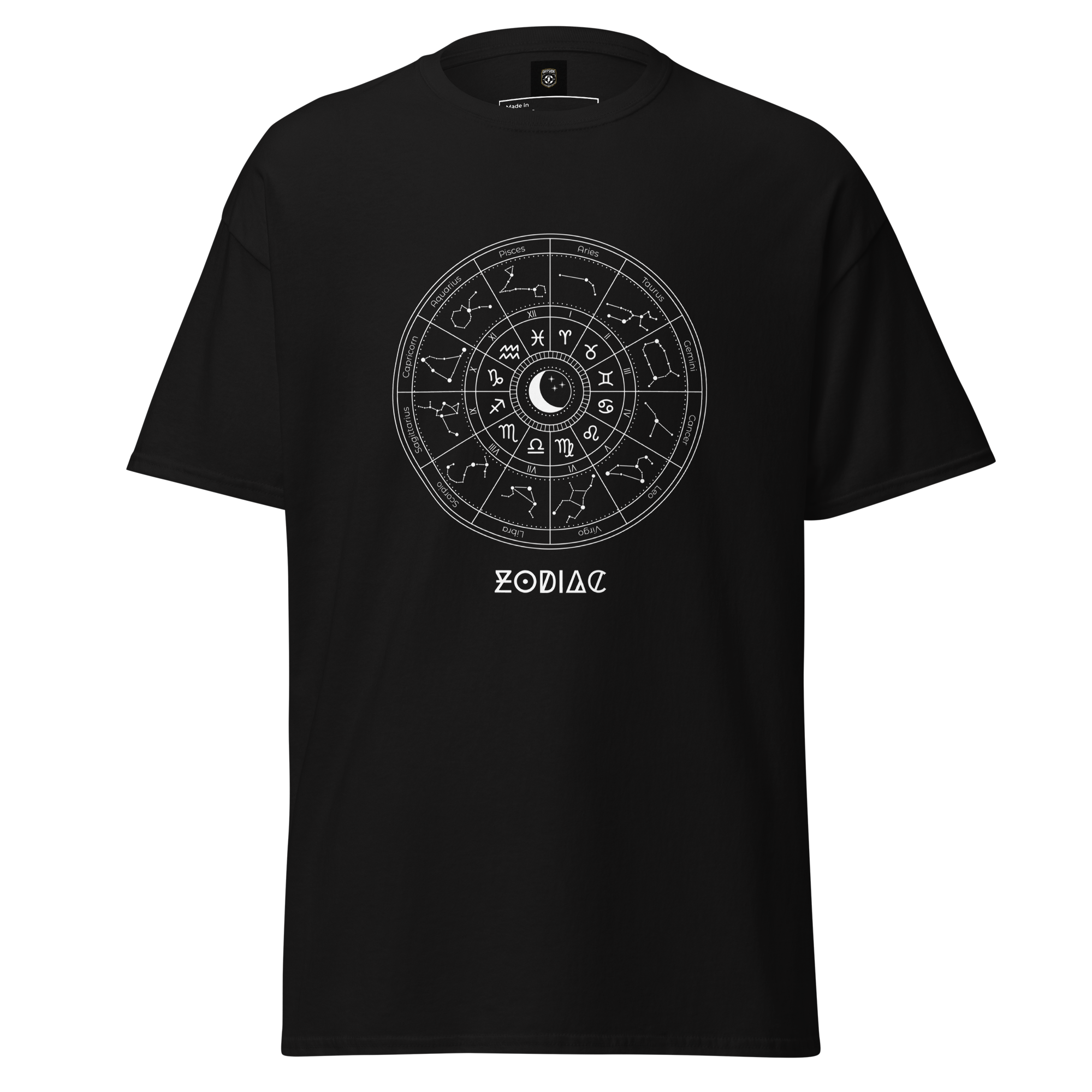 Celestial Zodiac Wheel Tee - Unique Astrology Graphic T-Shirt
