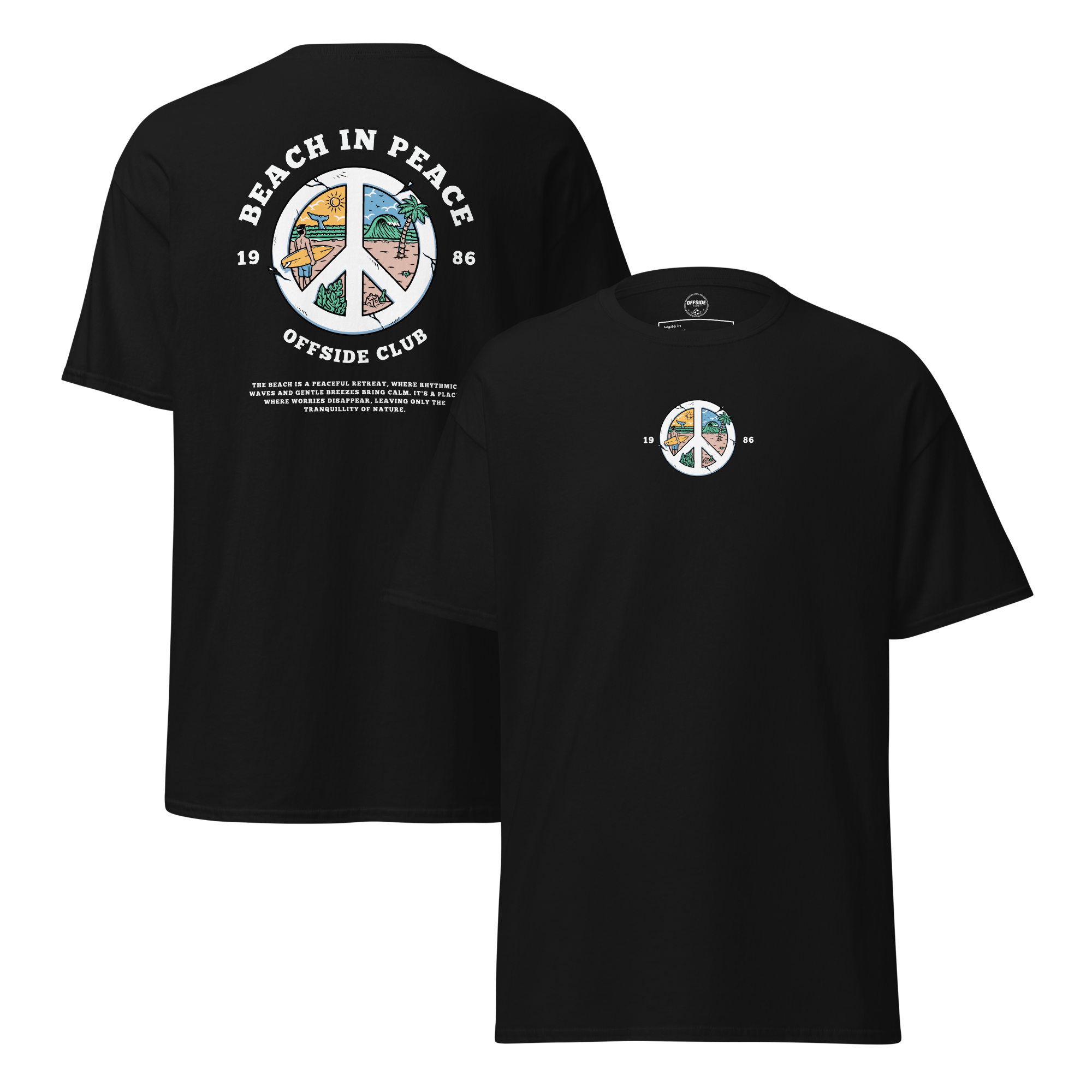Beach in Peace Tee - Retro Graphic Comfort and Style
