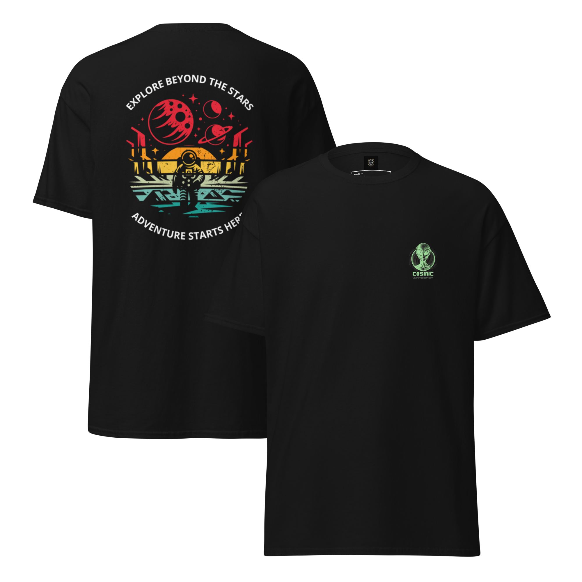 Explore Beyond the Stars Astronaut Graphic Tee for Space Lovers