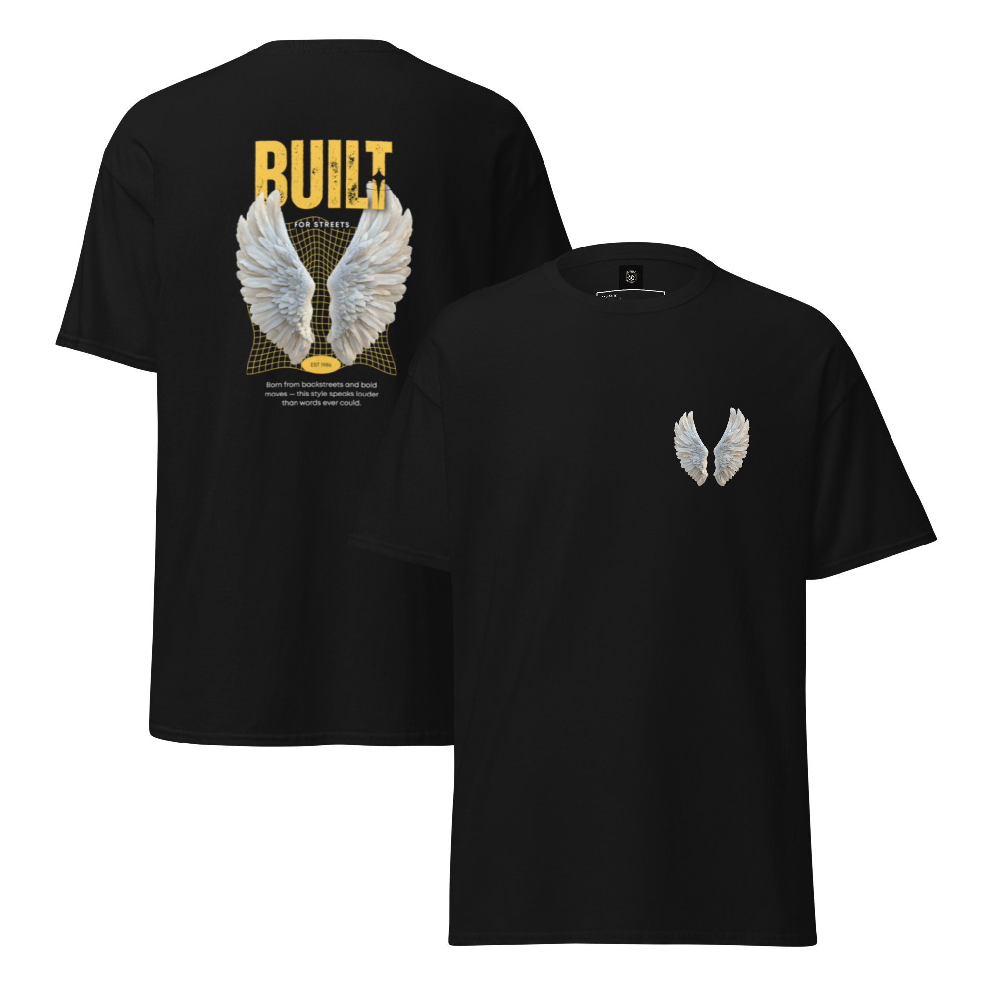 BUILT For Streets Angel Wings Graphic Tee for Stylish Comfort