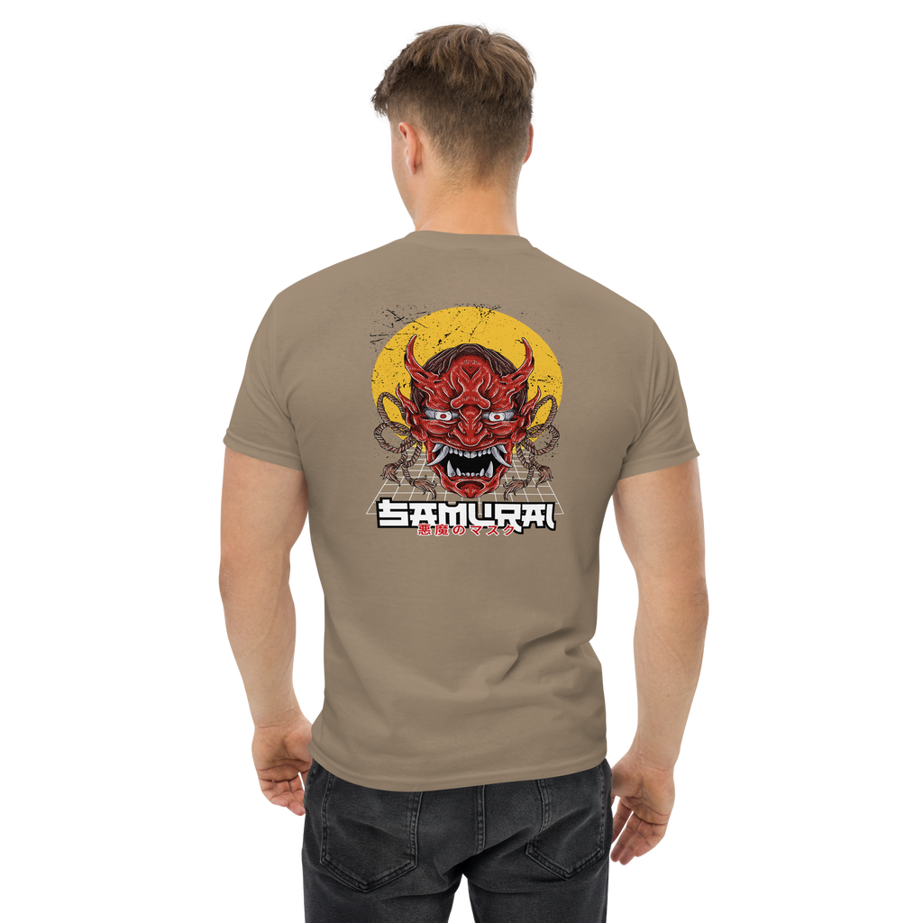 Oni Samurai Mask T-Shirt - Unique Graphic Tee for Bold Style