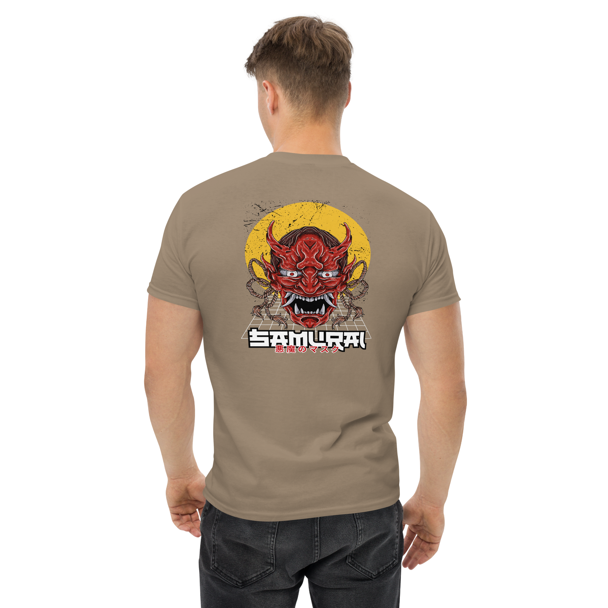 Oni Samurai Mask T-Shirt - Unique Graphic Tee for Bold Style