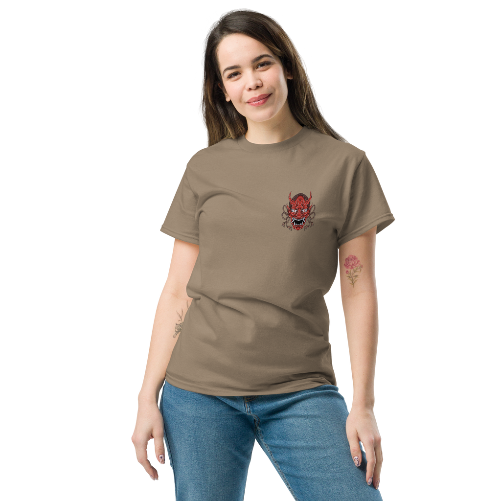 Oni Samurai Mask T-Shirt - Unique Graphic Tee for Bold Style