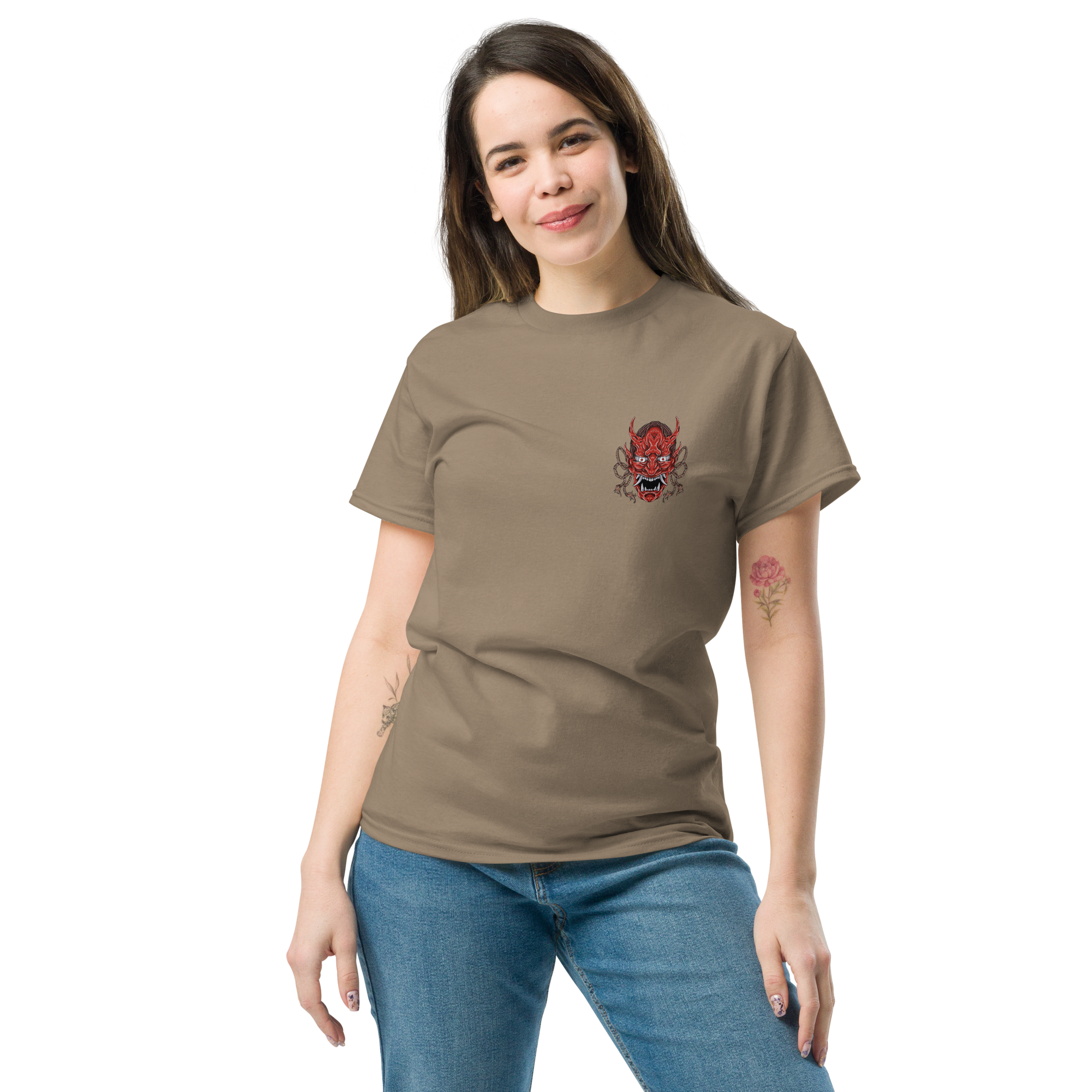 Oni Samurai Mask T-Shirt - Unique Graphic Tee for Bold Style