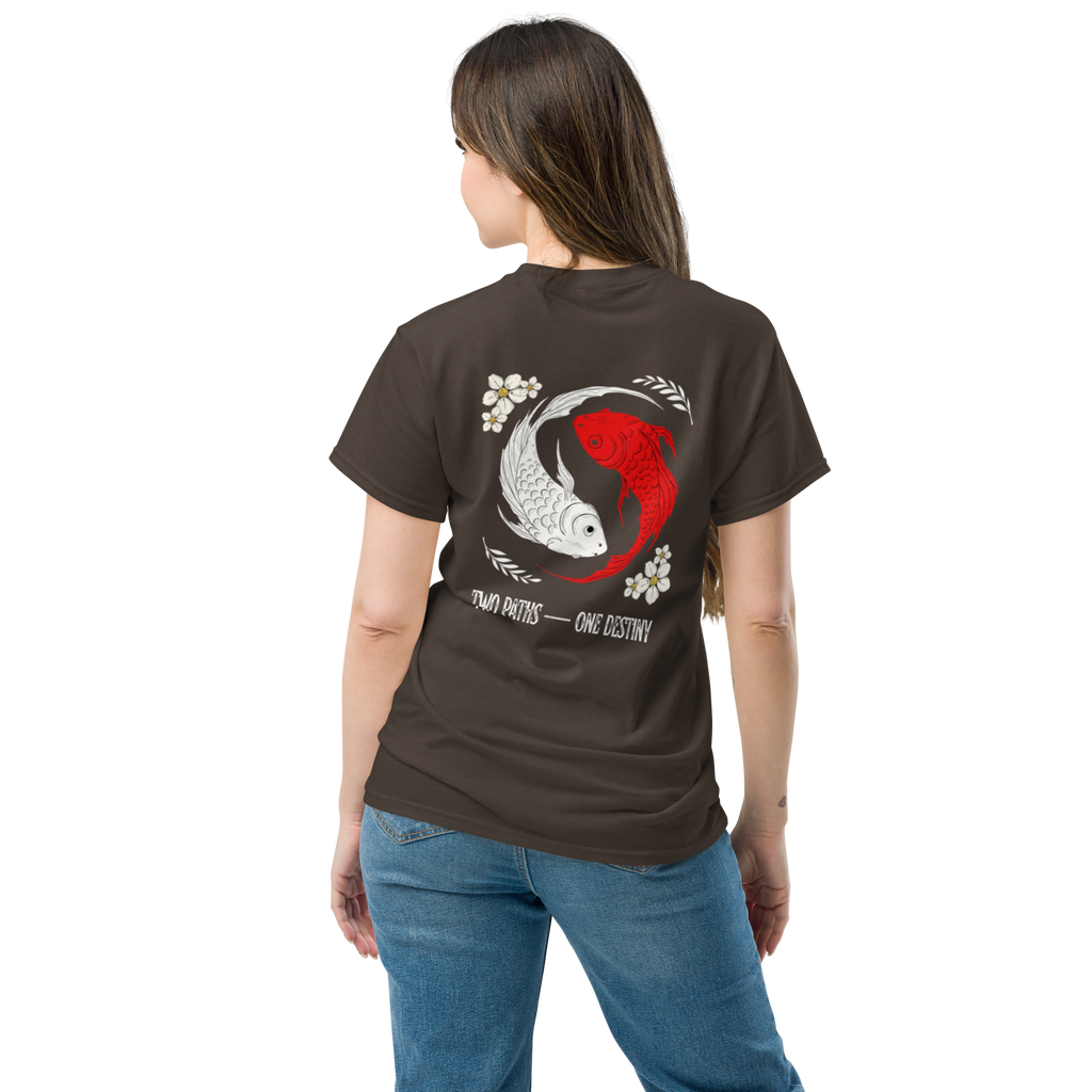 Two Paths Koi Graphic Tee - Stylish and Unique Koi Design T-Shirt