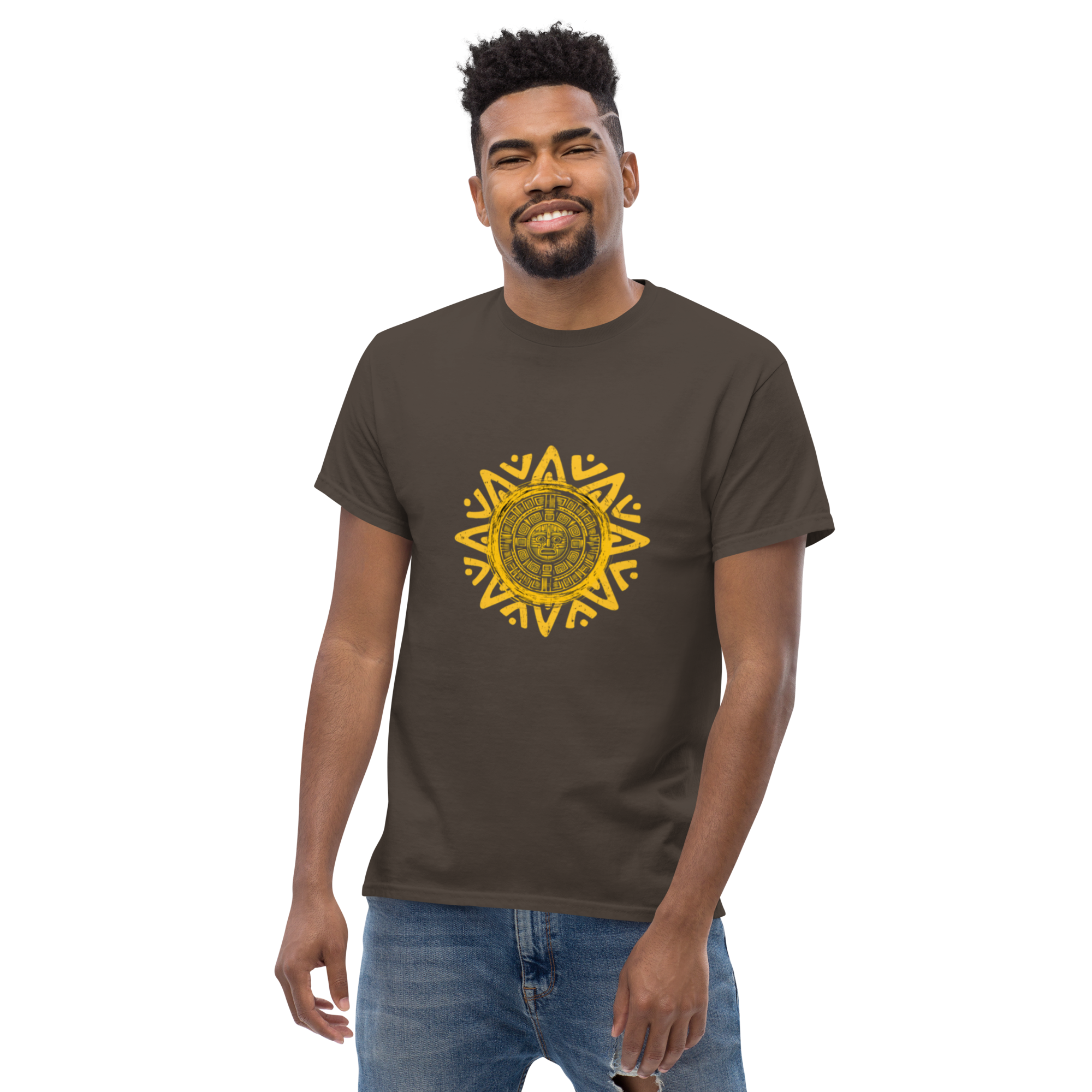 Unisex Aztec Sun Stone T-Shirt for Cultural Style