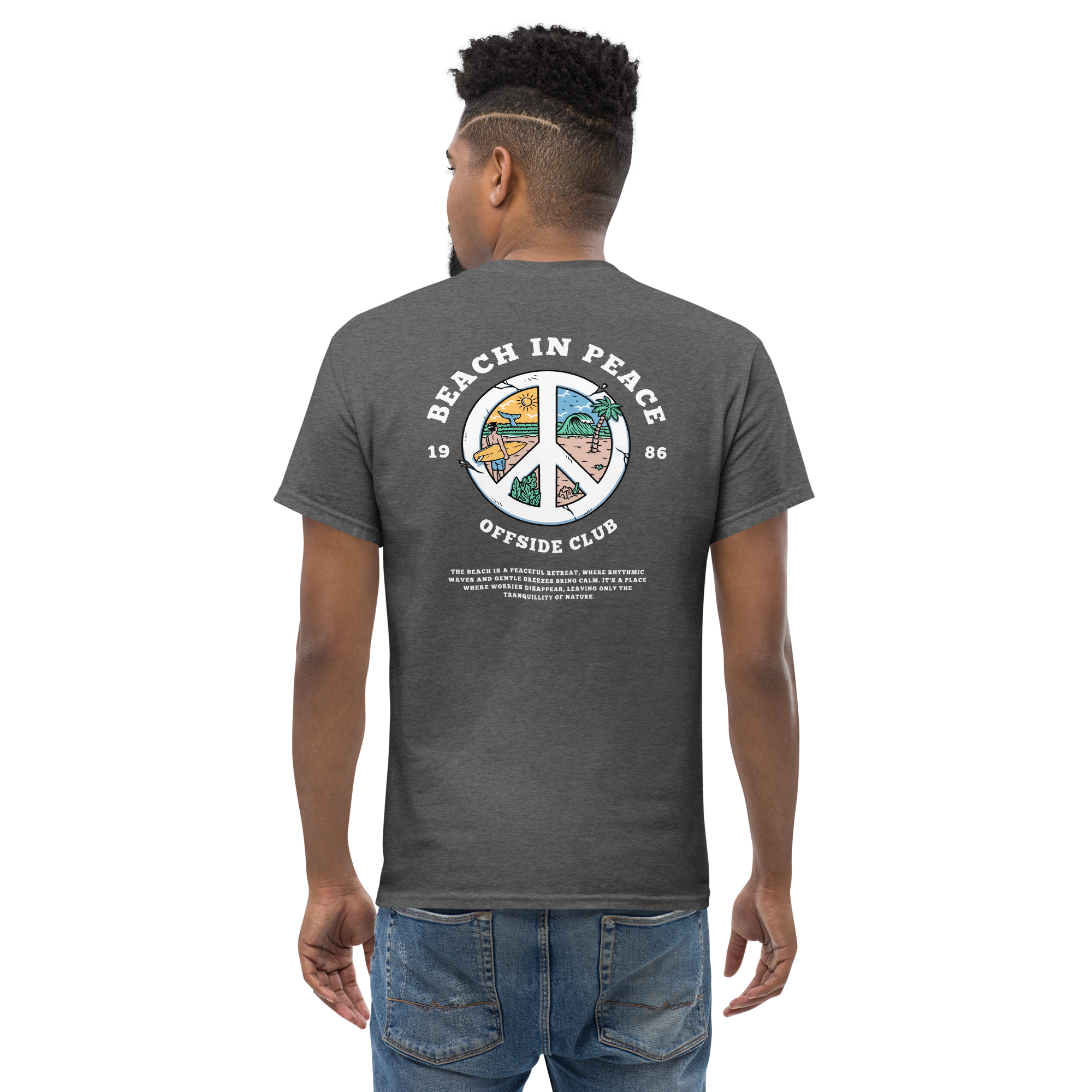 Beach in Peace Tee - Retro Graphic Comfort and Style