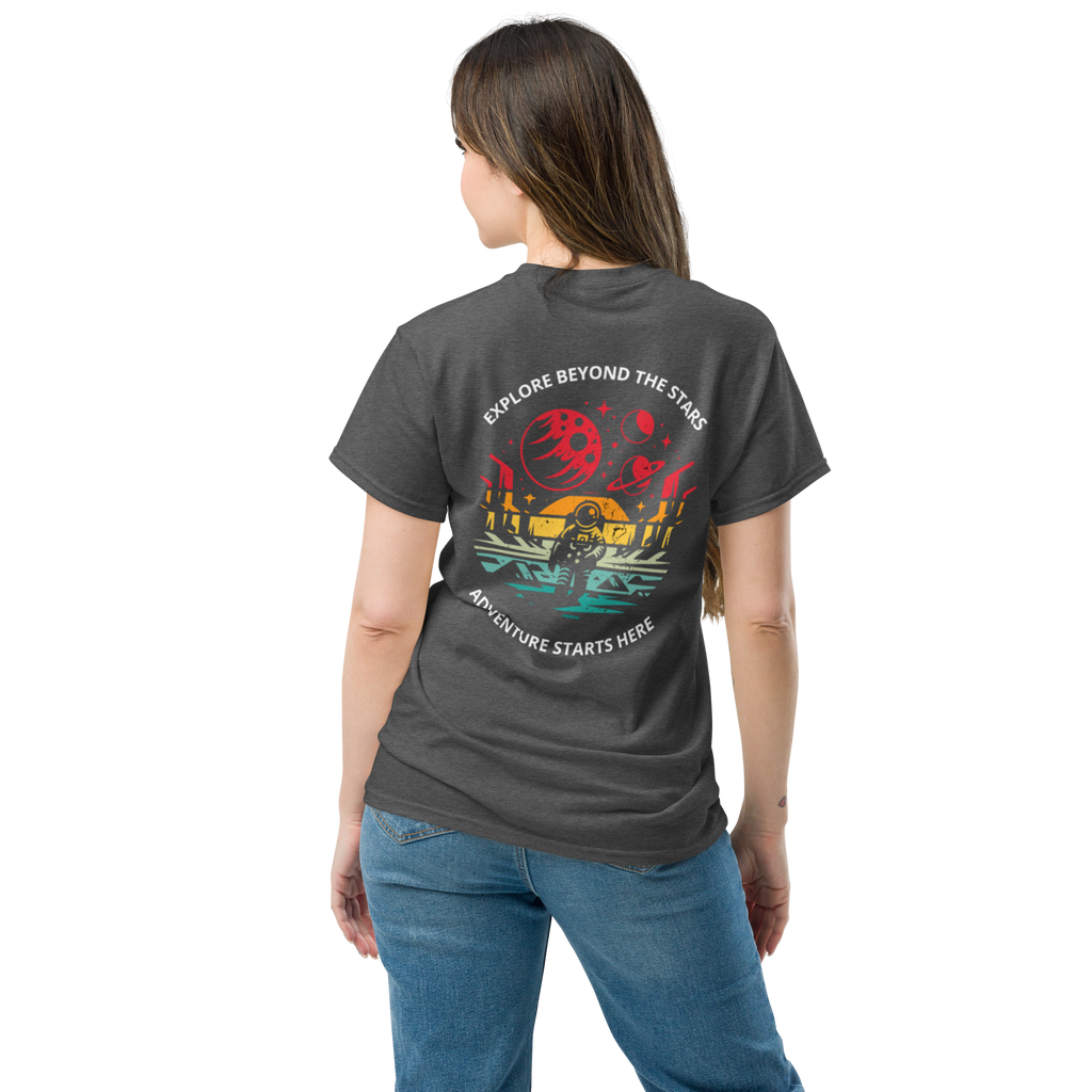 Explore Beyond the Stars Astronaut Graphic Tee for Space Lovers