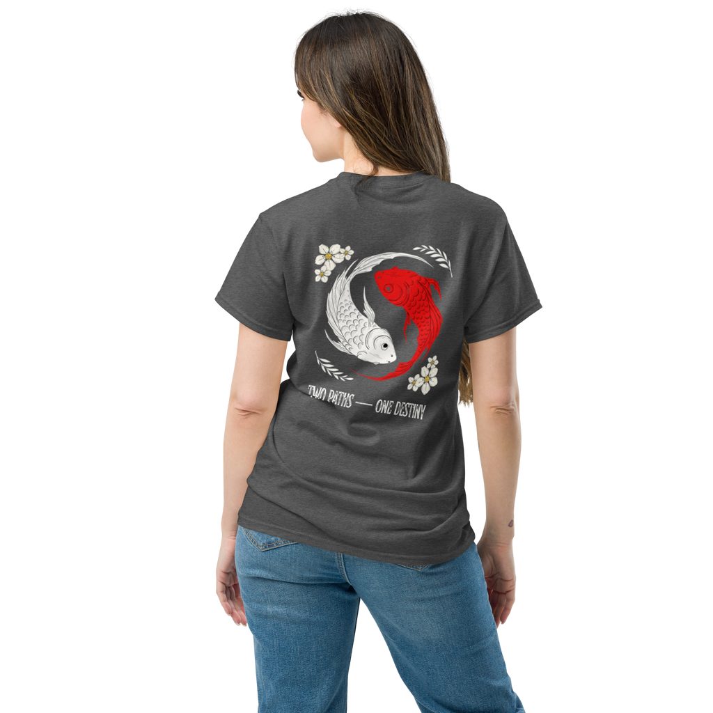 Two Paths Koi Graphic Tee - Stylish and Unique Koi Design T-Shirt