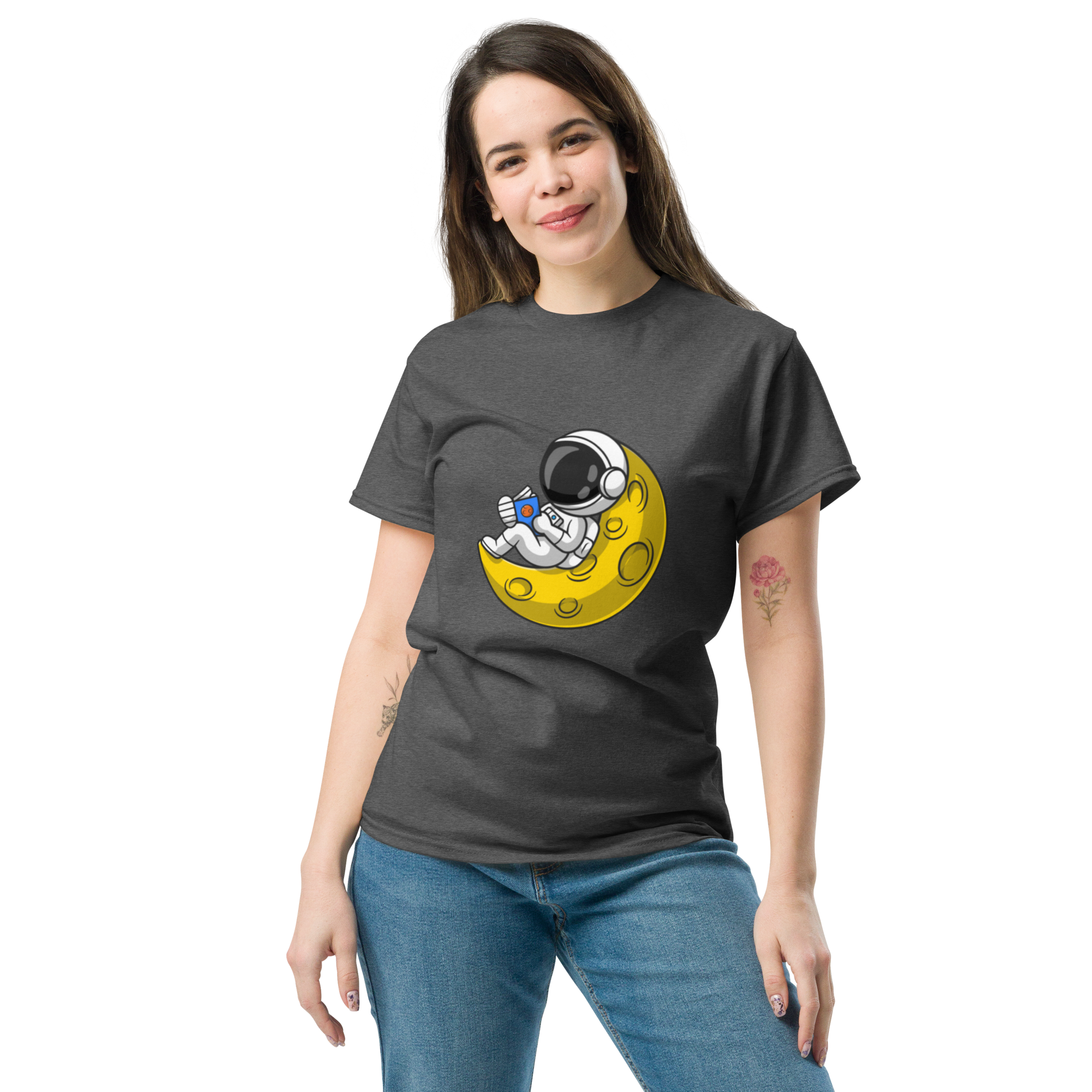 Lunar Reader Tee - Stylish Graphic Tee for Book Lovers