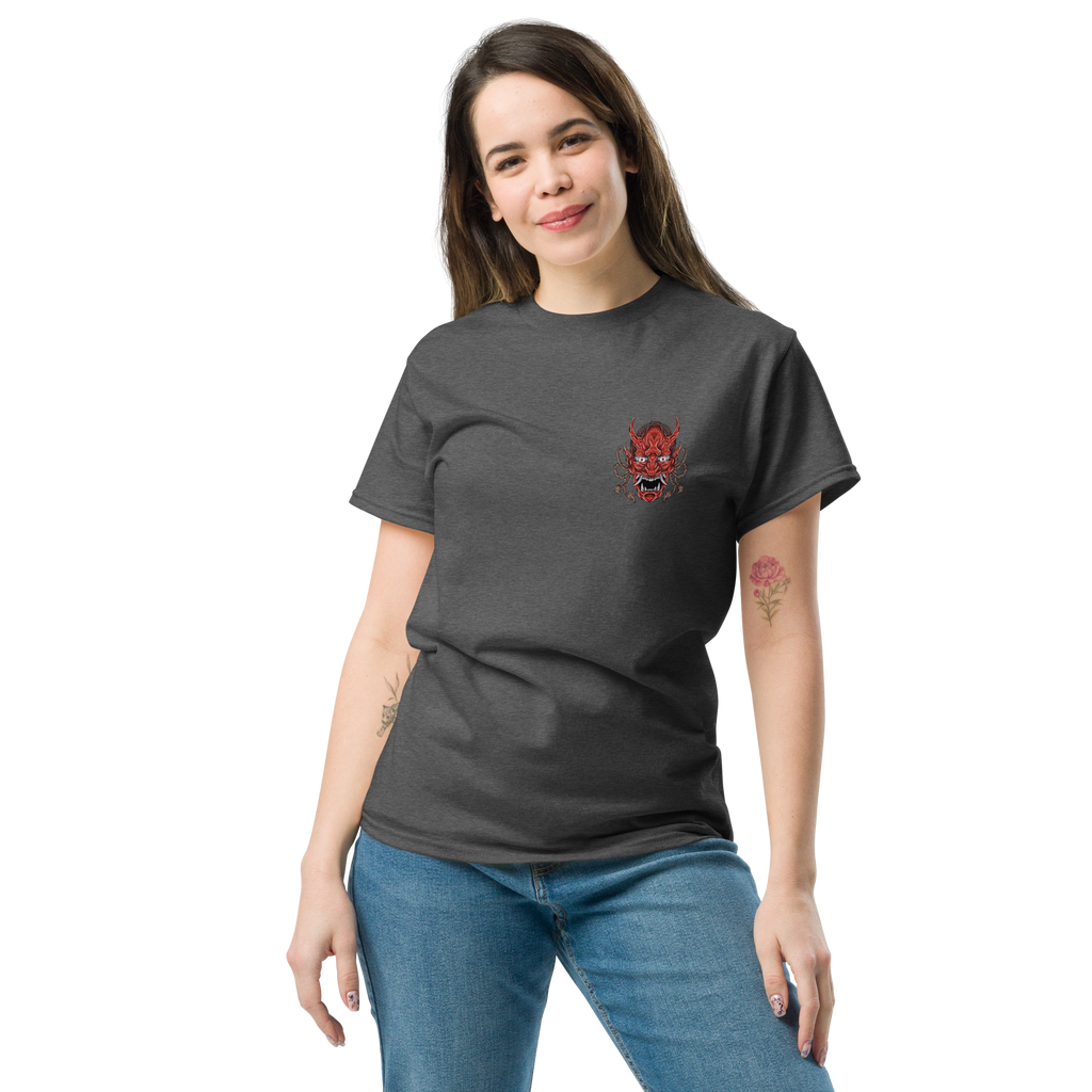 Oni Samurai Mask T-Shirt - Unique Graphic Tee for Bold Style