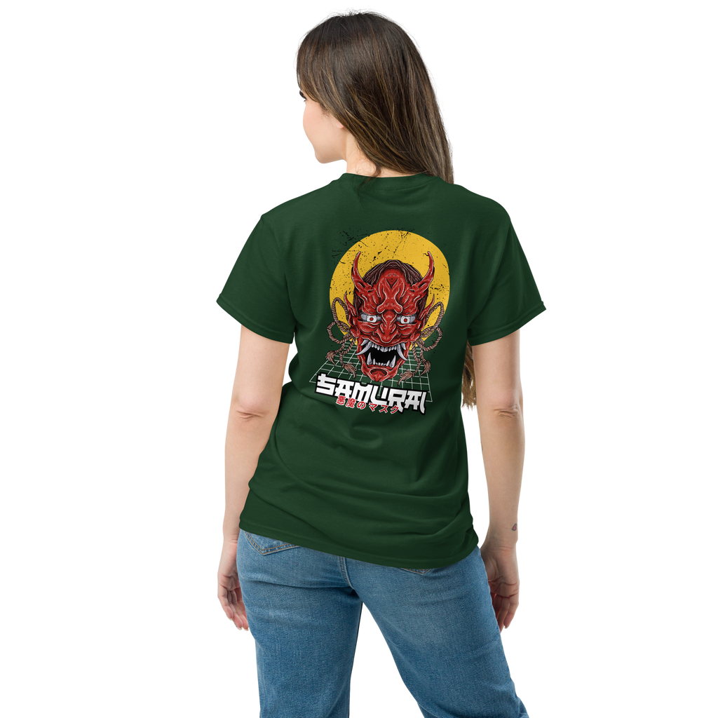 Oni Samurai Mask T-Shirt - Unique Graphic Tee for Bold Style