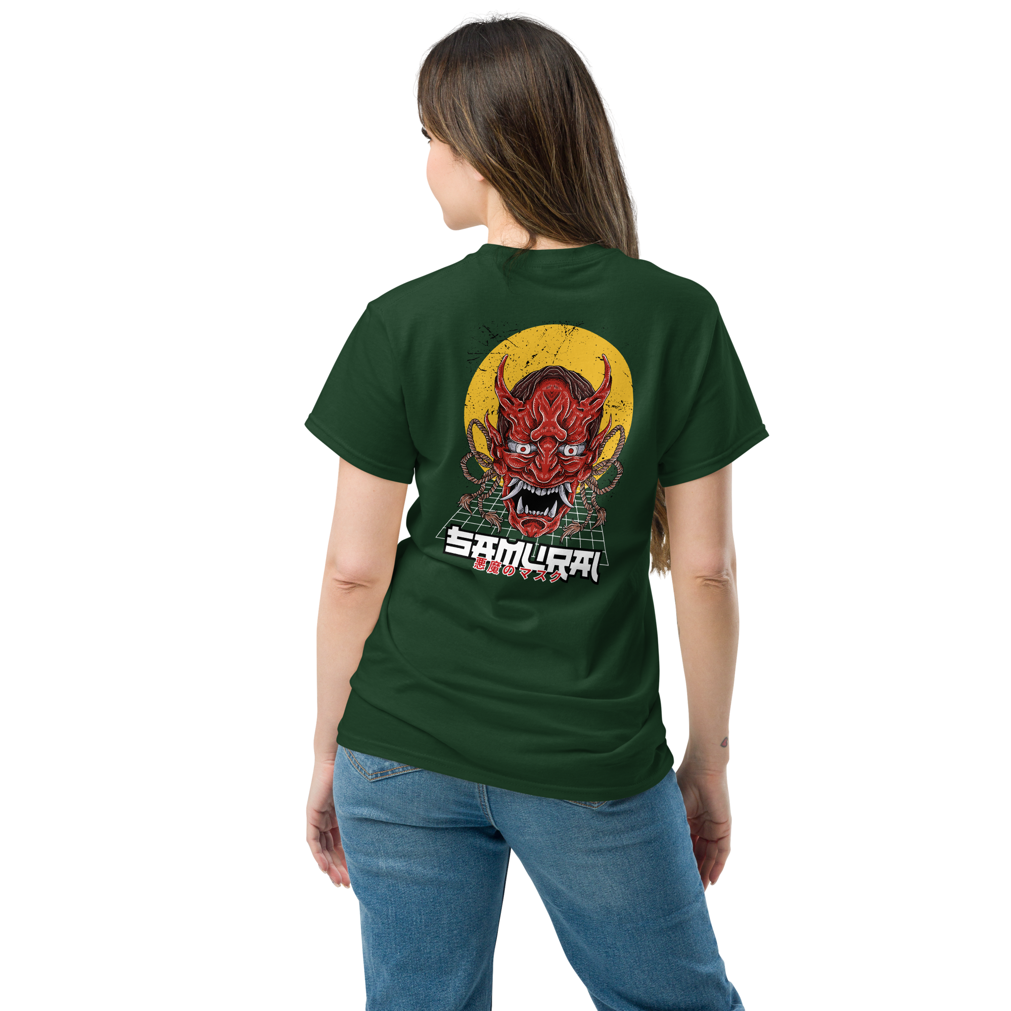 Oni Samurai Mask T-Shirt - Unique Graphic Tee for Bold Style