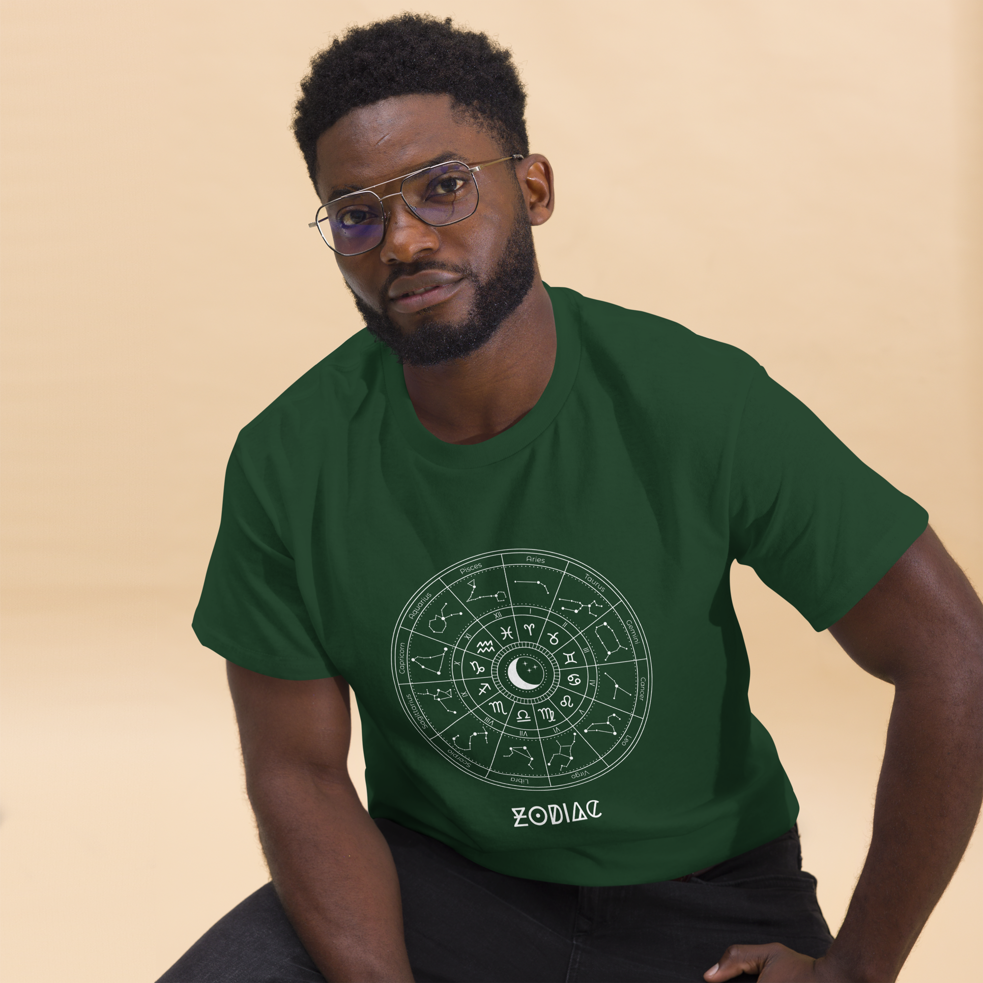Celestial Zodiac Wheel Tee - Unique Astrology Graphic T-Shirt