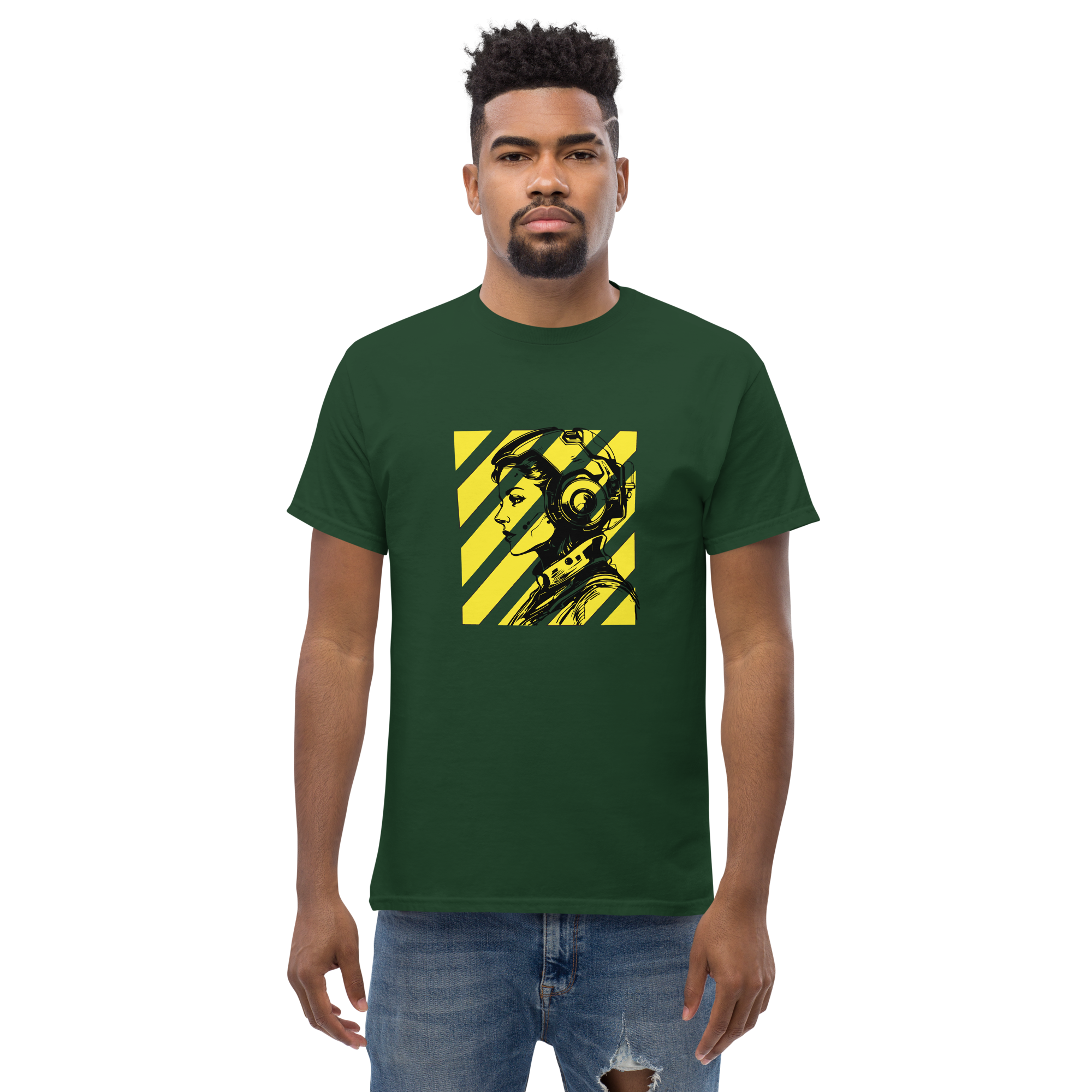 Futuristic Sci-Fi Shirt: Embrace Your Unique Style with a Bold Portrait Design