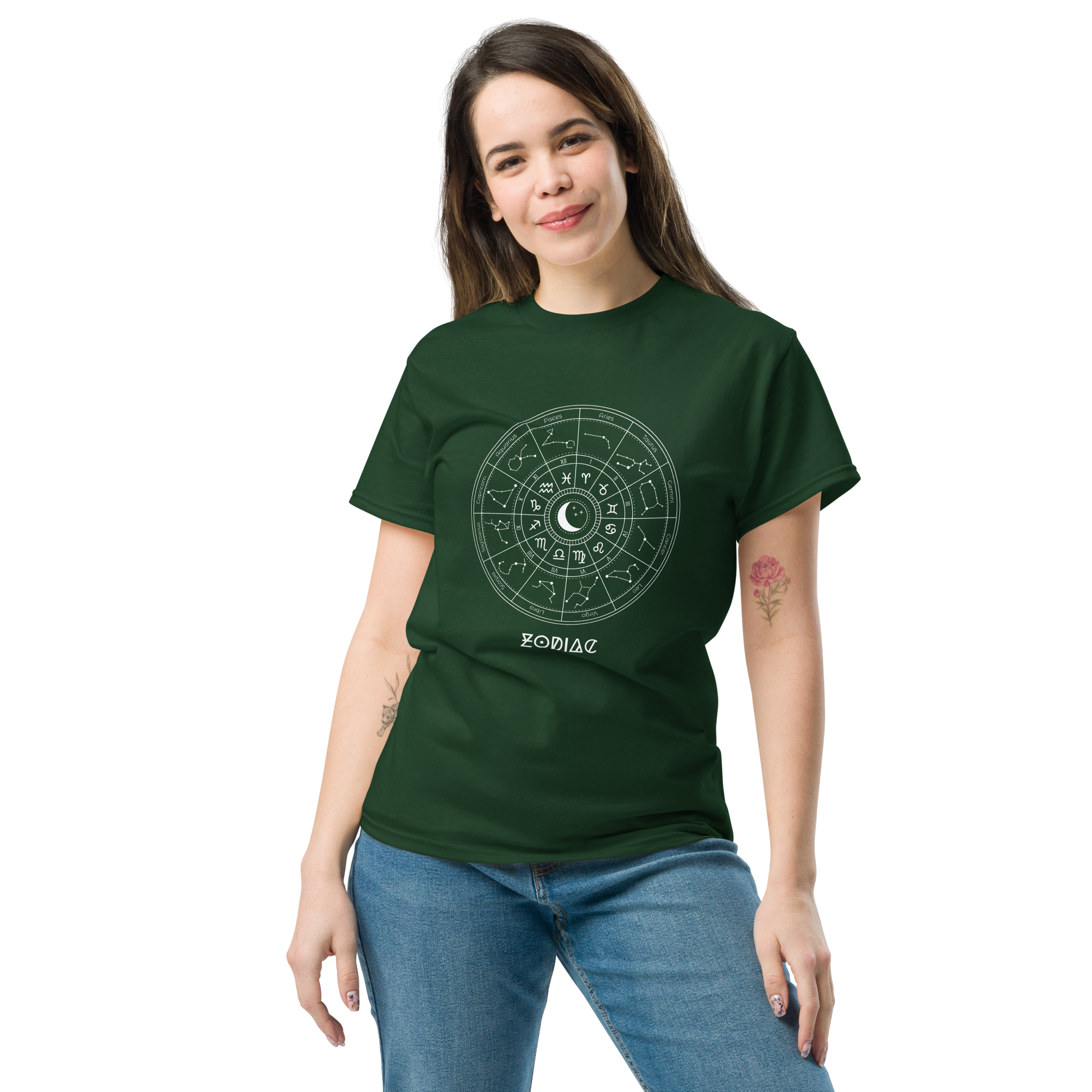 Celestial Zodiac Wheel Tee - Unique Astrology Graphic T-Shirt