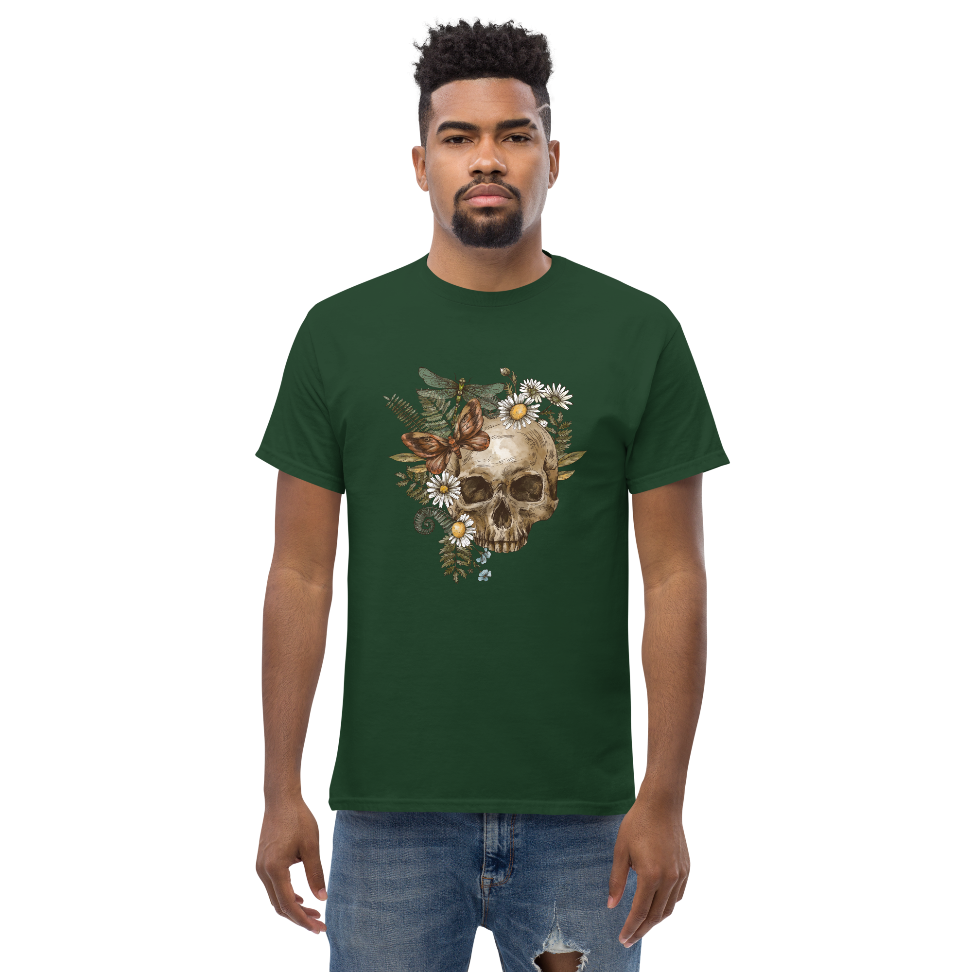 Botanical Skull T-Shirt - Heavyweight Style and Comfort for Trendsetters