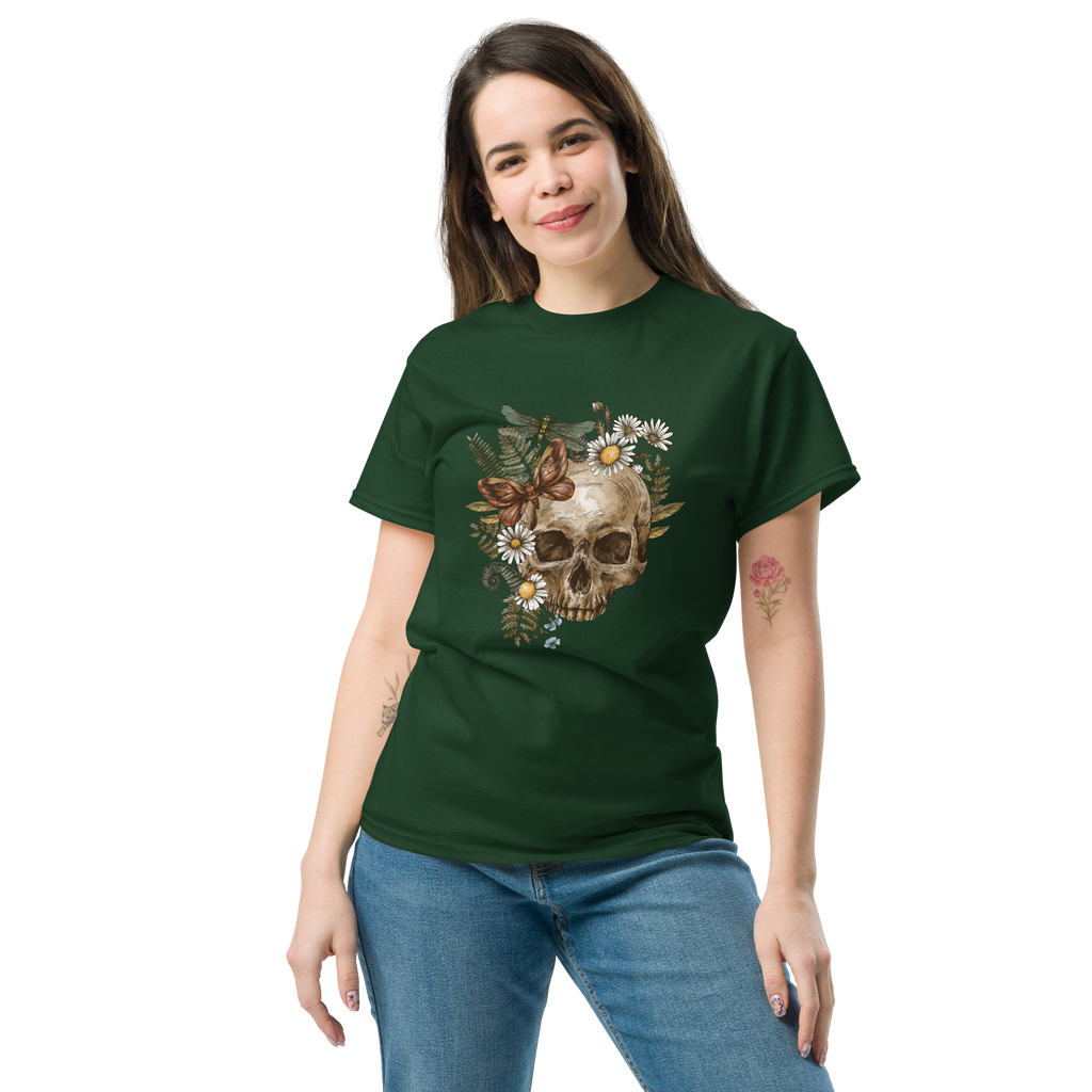 Botanical Skull T-Shirt - Heavyweight Style and Comfort for Trendsetters