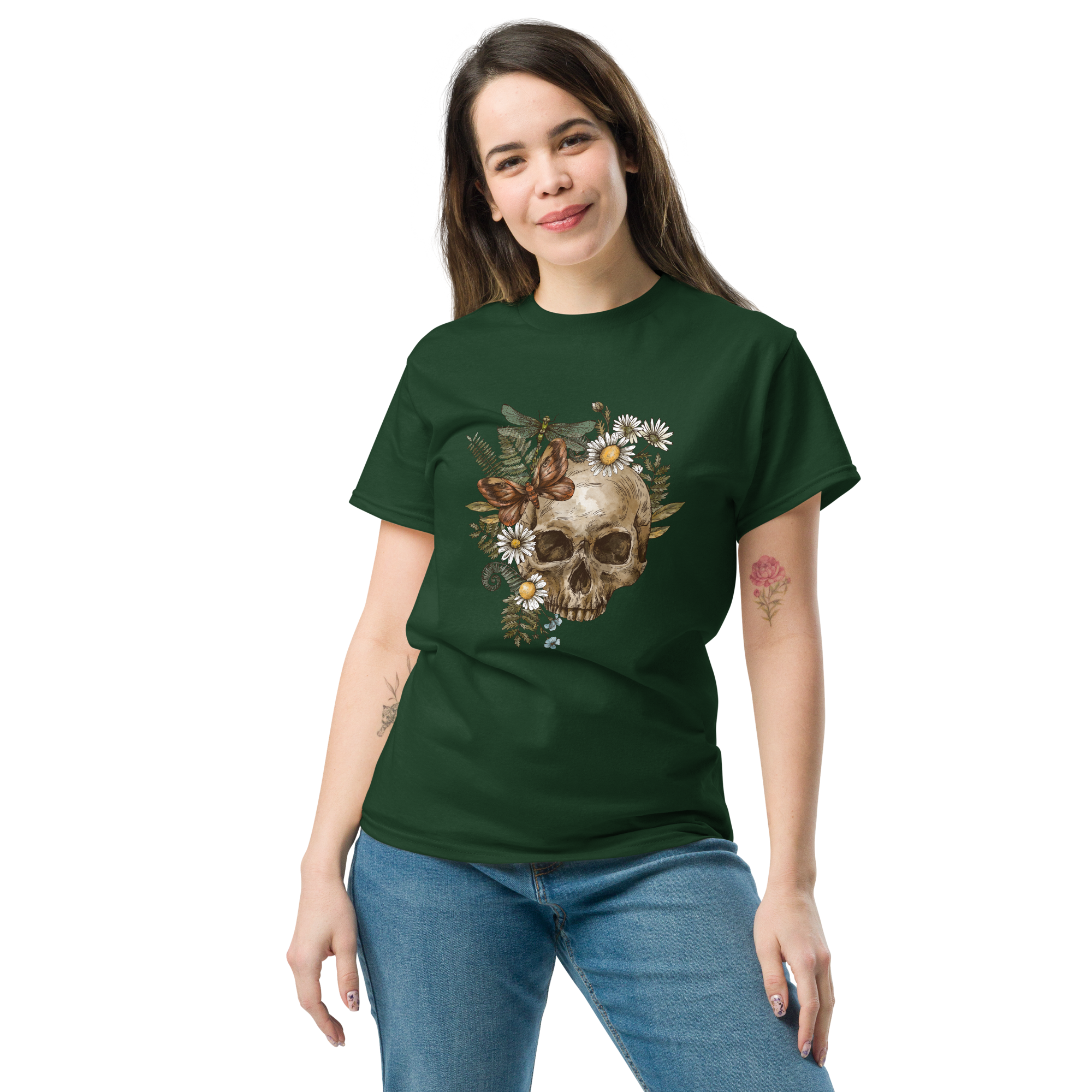 Botanical Skull T-Shirt - Heavyweight Style and Comfort for Trendsetters