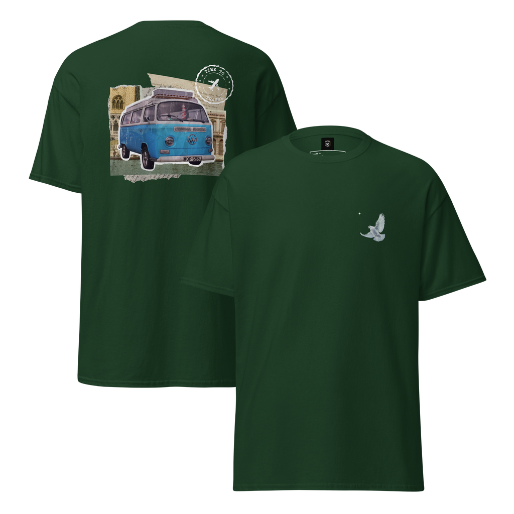 Wanderlust Graphic Tee for Adventure Seekers - Retro Van Design