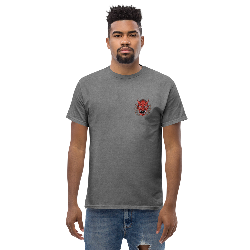 Oni Samurai Mask T-Shirt - Unique Graphic Tee for Bold Style